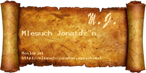 Mlesuch Jonatán névjegykártya